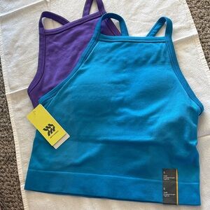 All In Motion Teal and Purple Sports Bra Set